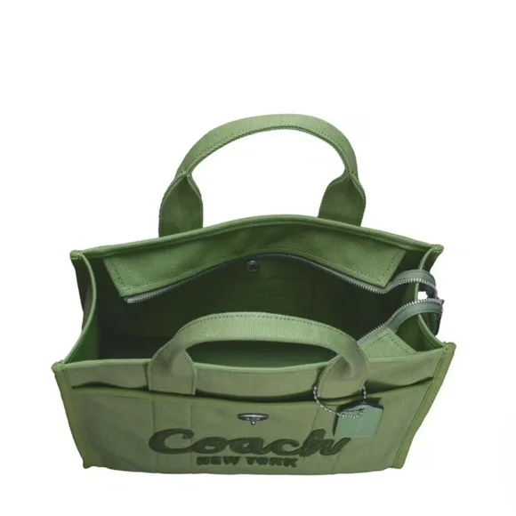 Coach Cargo Tote CP158 Soft Green Canvas Laptop Bag NWT - Picture 3 of 7